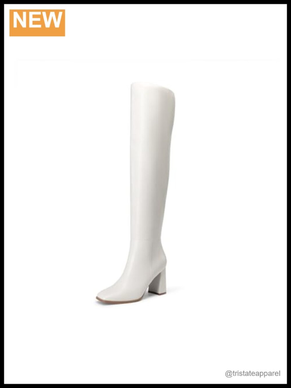 Over the Knee Boots, Block Heel, Square Toe, Side Zipper, Faux Leather